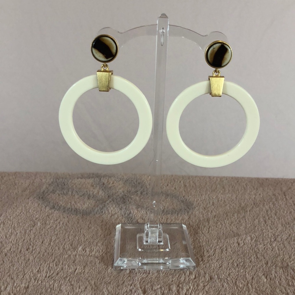 White hoop earrings
